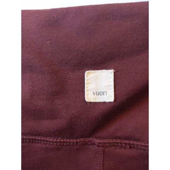 VUORI Burgundy Gray Performance Leggings High Waist Athleisure Yoga Activewear - Picture 4 of 8